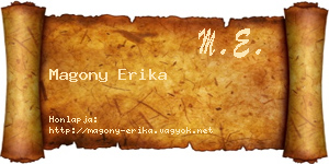 Magony Erika névjegykártya